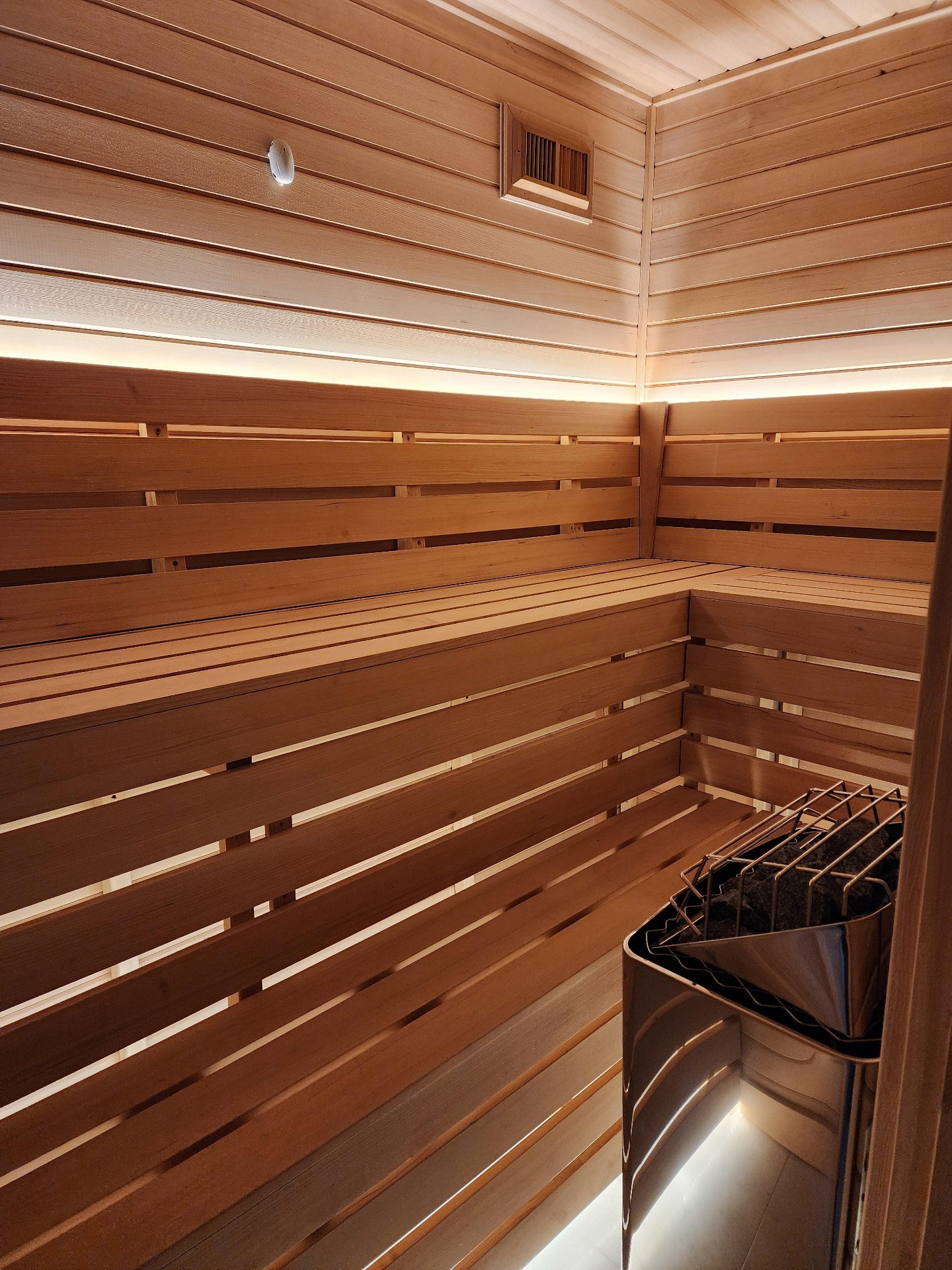 Cedar interior, ambient glow